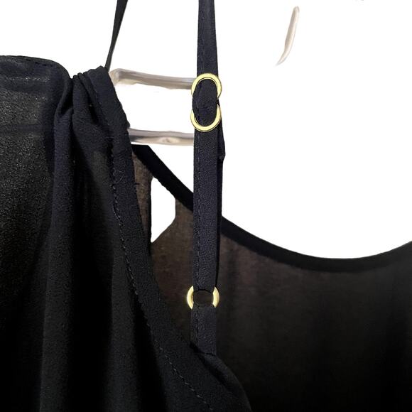 Lovers + Friends Mona Ruffle Chiffon Black Mini Dress Size S EUC - Picture 5 of 8